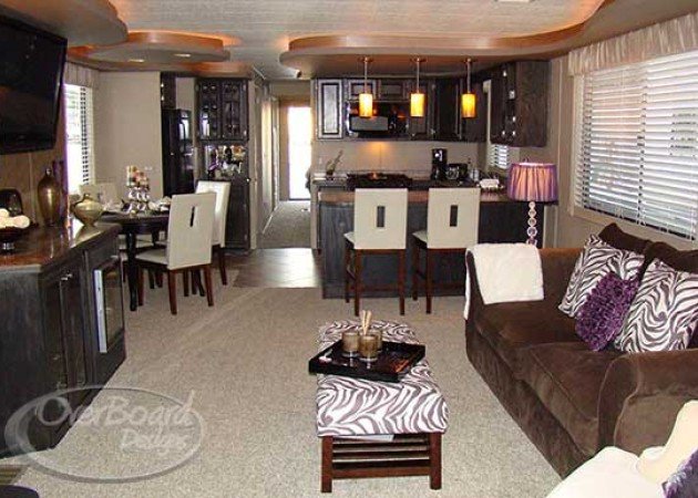 Houseboat interior and cabin design example